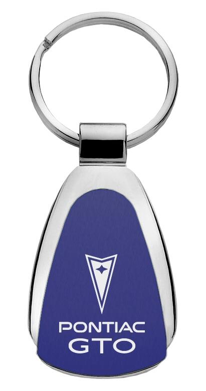 Pontiac gto blue blue tear drop metal key chain ring tag key fob logo lanyard