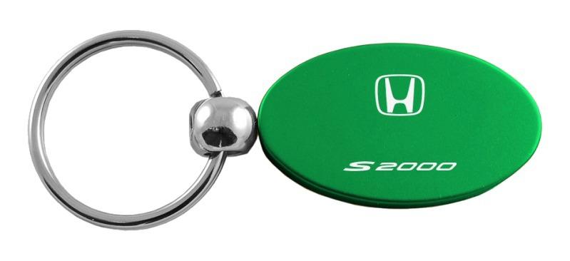 Honda s2000 green oval metal keychain car ring tag key fob logo lanyard