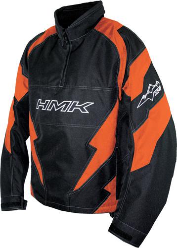 Hmk throttle pullover motorcycle jacket black/orange large