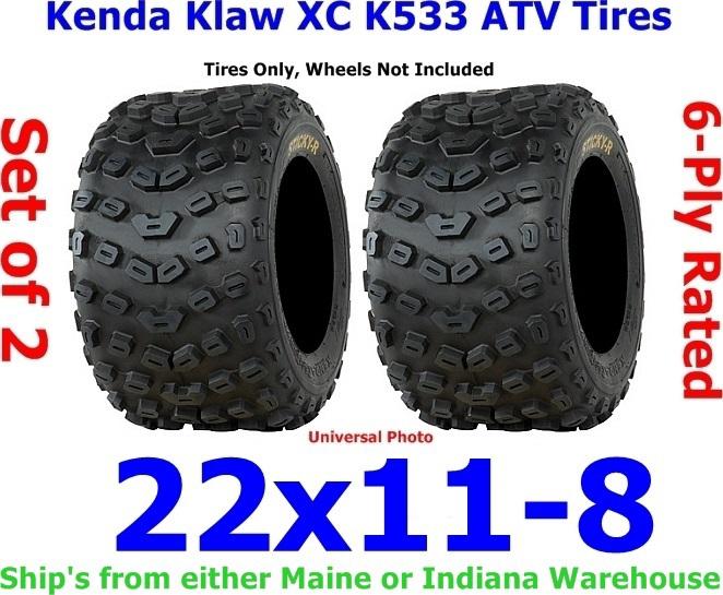 22x11-8 kenda klaw xc k533 rear atv tires set of 2