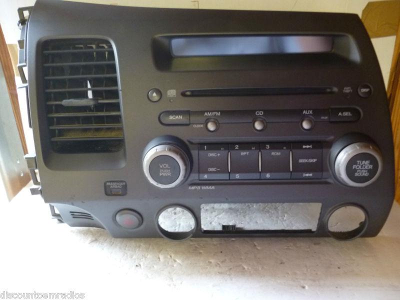 06-09 honda civic radio cd mp3 xm player & code 39101-sna-a030 factory *