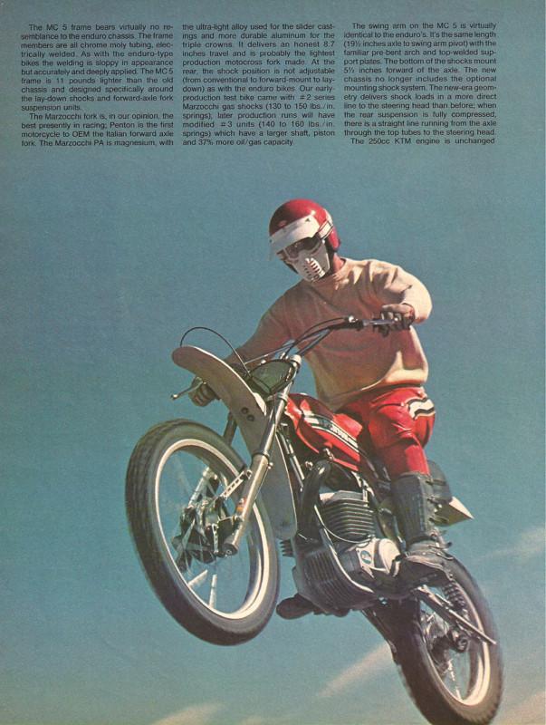 1976 penton 250 mc 5 motorcycle road test with dyno specs 7 pages mc5