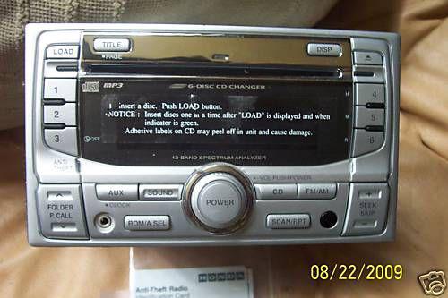 05 - honda - civic- radio 6 disc in dash aux mp3 player