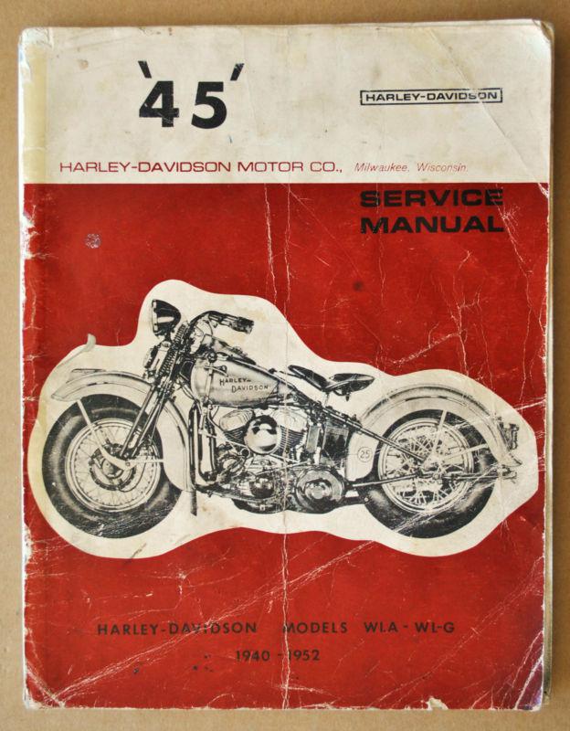 1940-52 harley wla wl '45 servi-car g service manual military book 