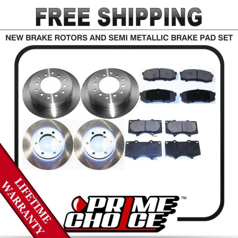 Front + rear kit (4) brake rotors & (8) brake pads with lifetime warranty