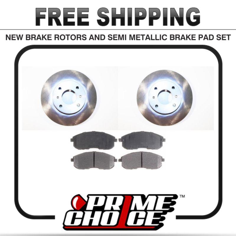 Premium front metallic brake pads and disc rotors complete kit left & right pair