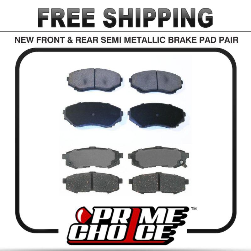 Premium front & rear metallic disc brake pads 2 full complete sets 4 pair 8 pads