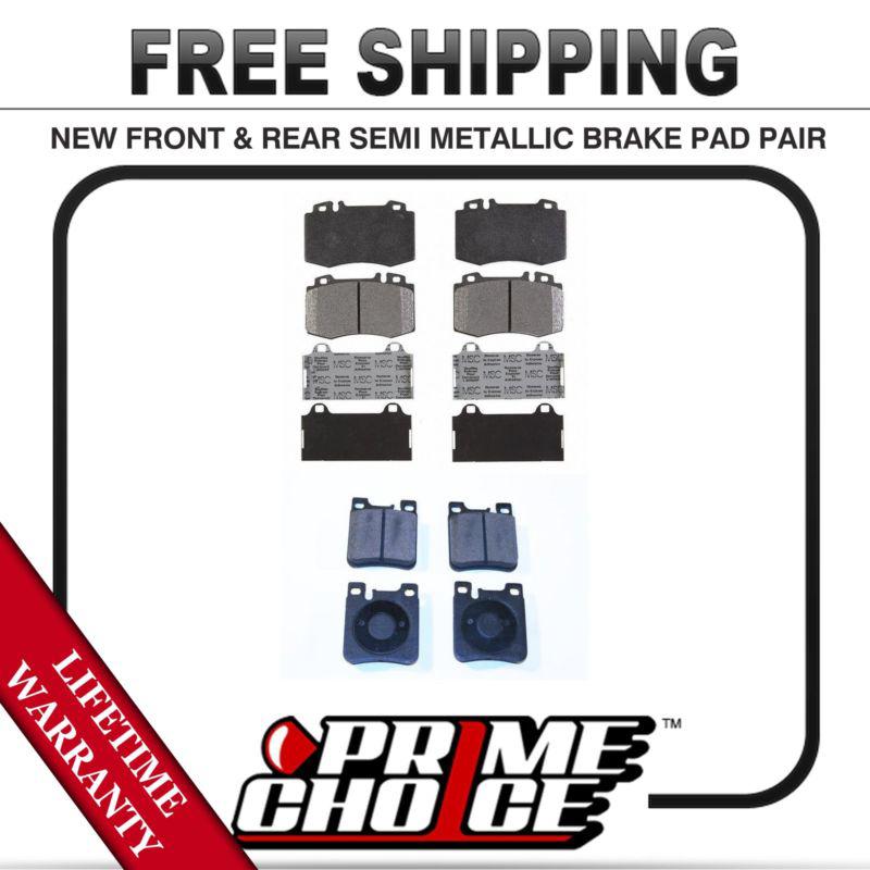 Complete set of front and rear premium brake pads with lifetime warranty