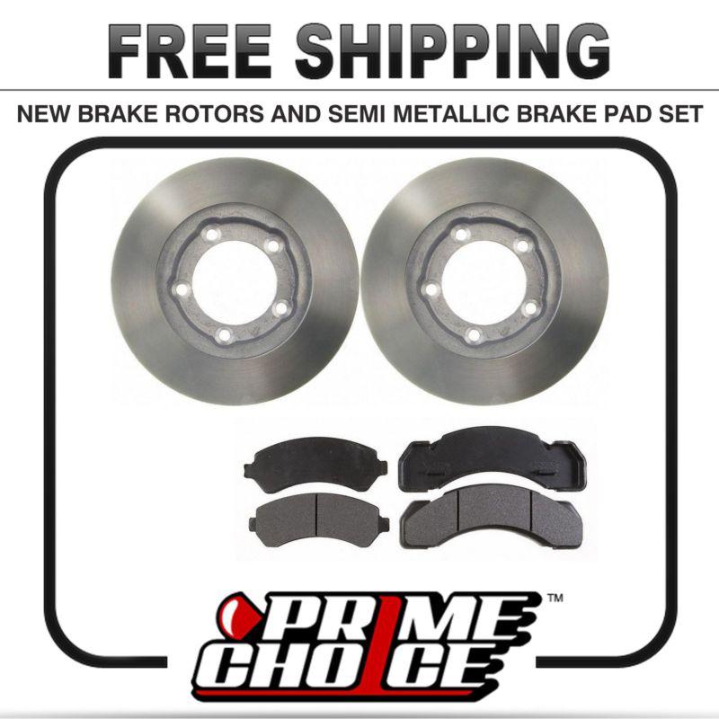 Premium front metallic brake pads and disc rotors complete kit left & right pair