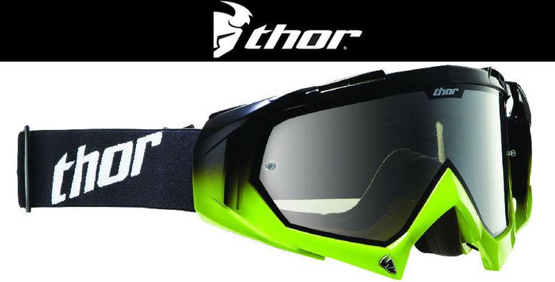 Thor hero black green fade dirt bike goggles motocross mx atv gogges googles '14