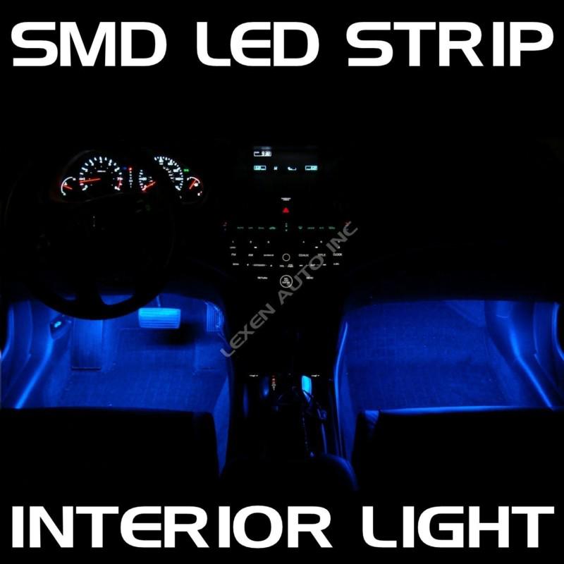 Led b3 blue 2x 12" interior strip footwell lights under dash bulb smd exterior c