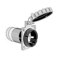 Marinco power inlet, 50v, 125/250v, stainless steel 6373el-brv