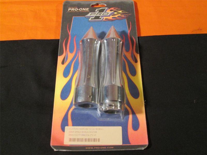 Pro one spike ball milled chrome grips for harley davidson