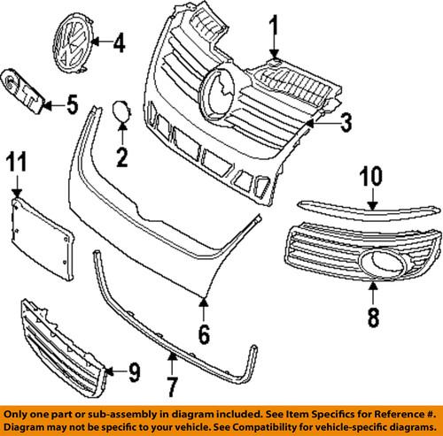 Volkswagen oem 1k0807285a9b9 front bumper & grille-license bracket