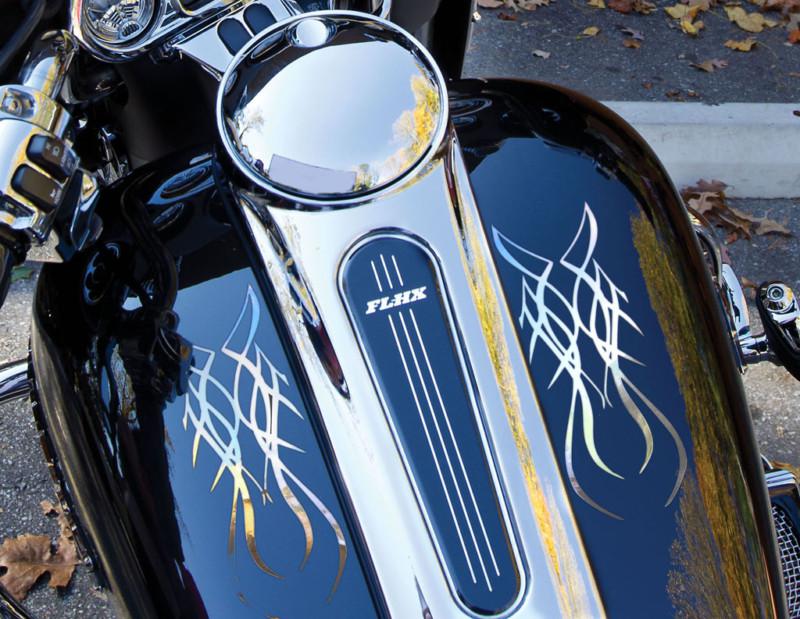 Harley davidson fat boy softail sportster chrome pinstripe  gas tank decal 2 pcs