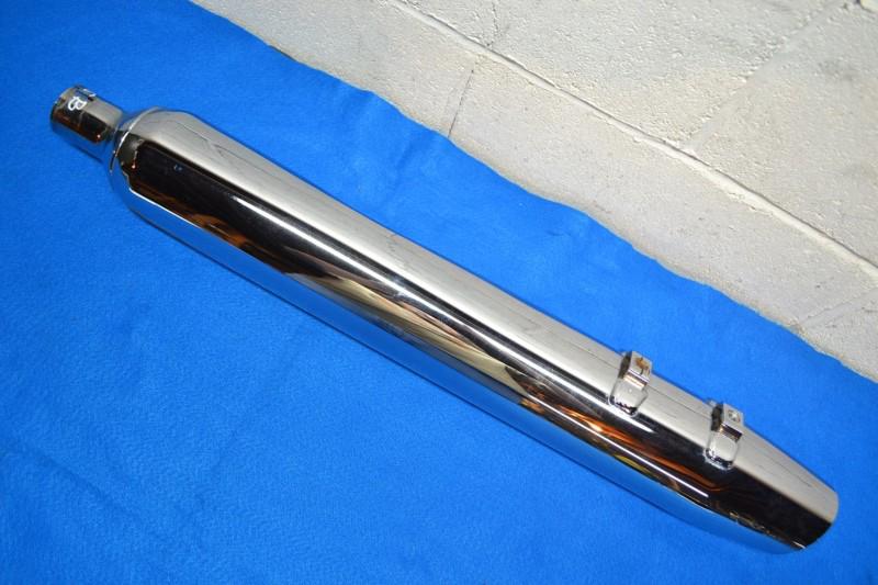 T0465b oem chrome left slash cut muffler harley 65592-09a touring road glide 