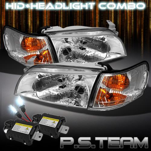 93-97 corolla euro crystal headlights w/corner signal+6000k slim ballast hid kit