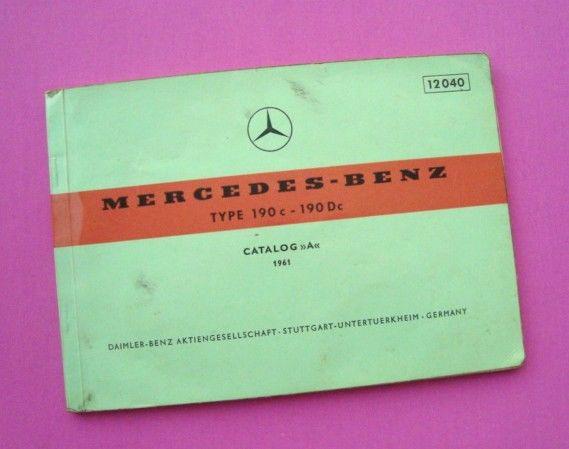 Original 1961 mercedes benz 190c & 190dc parts book manual factory original wow