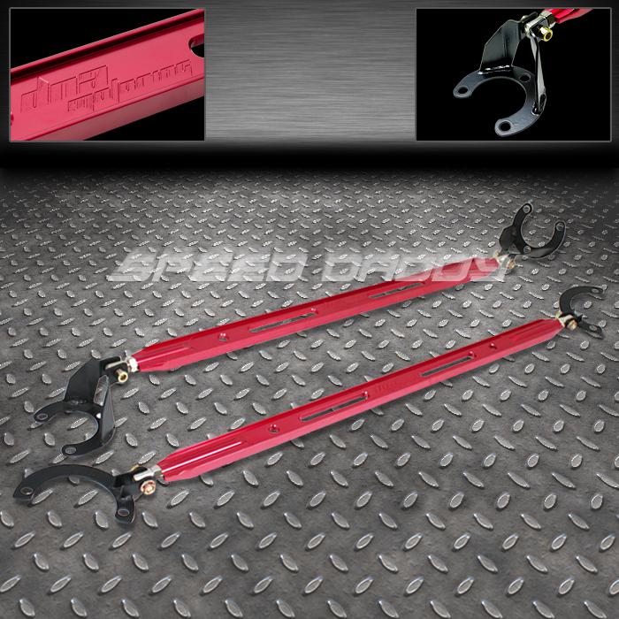 40mm aluminum front tower+rear upper strut bar/brace 90-97 honda accord cb red