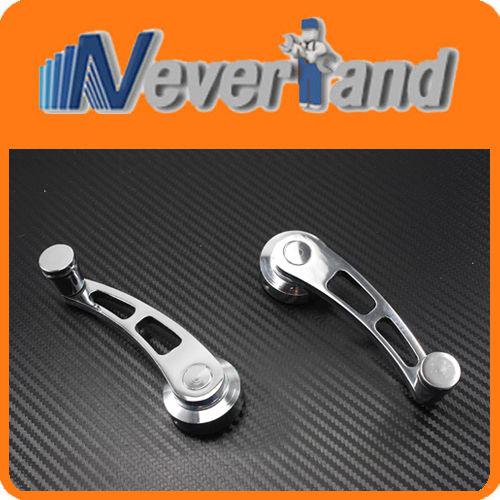 Universal car window winder crank handle aluminium with 3 adaptors silver new