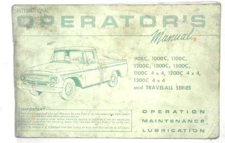 1967 international truck and travelall owners manual original 