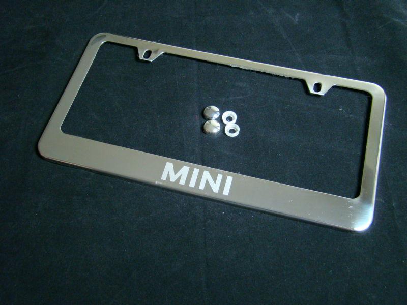 Mini  license plate frame stainless steel chrome