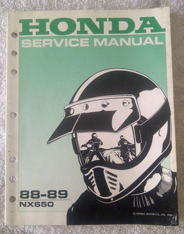 Nx650 1988-1989 honda factory shop manual