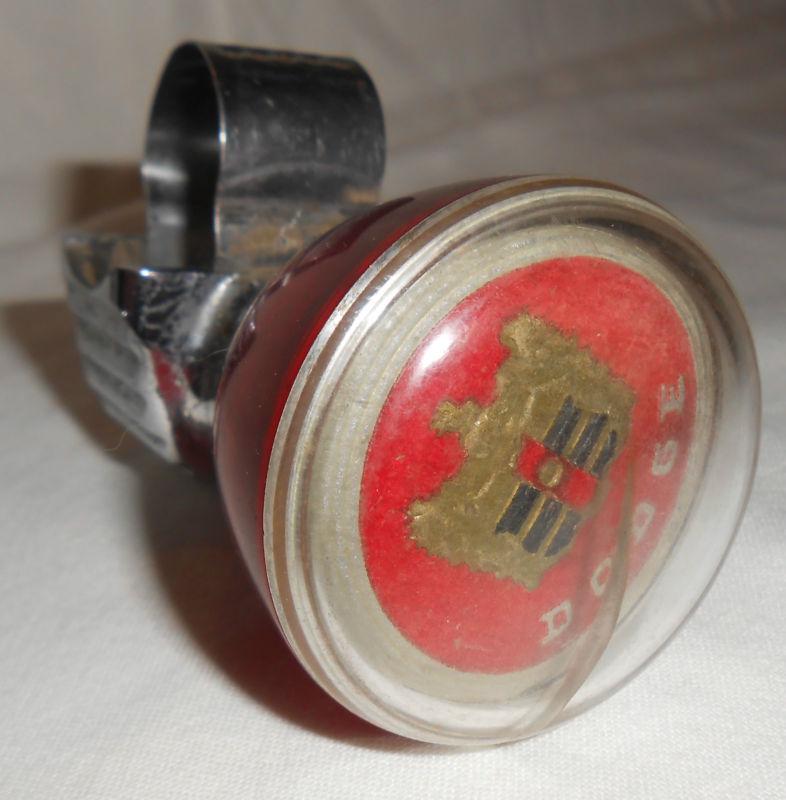 Vintage dodge suicide steering wheel spinner knob red metallic dodge emblem