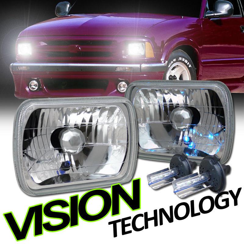 4x6 square h4651/h4652/h4656/h4666 glass lens chrome head lights lamps+h4 hid 14