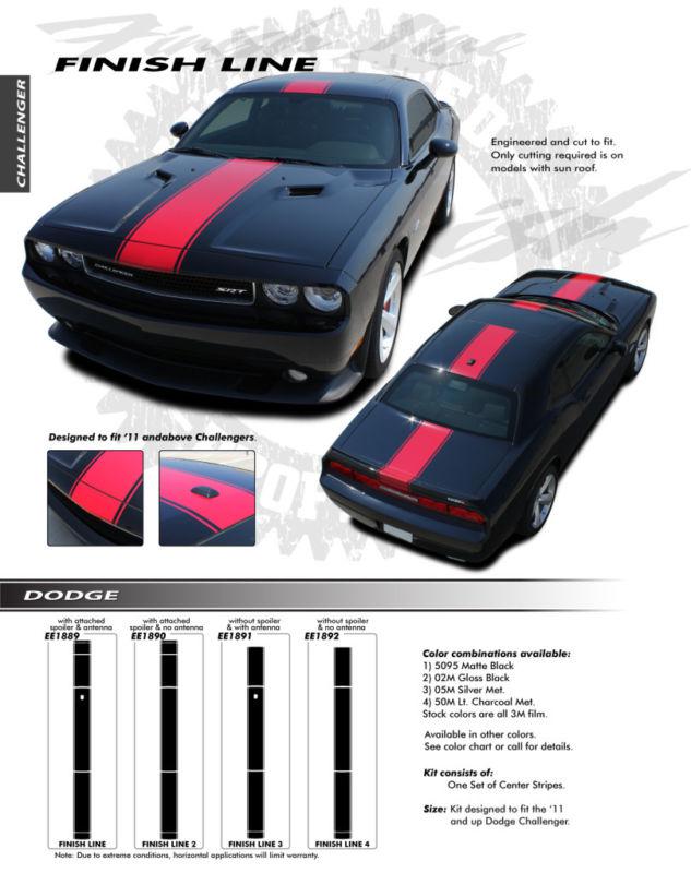 Dodge challenger finish line / 3m vinyl graphics decals stripes emblems trim kit