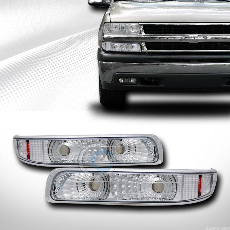 Euro chrome amber signal bumper light lamp dy 99+ silverado/00-06 suburban tahoe