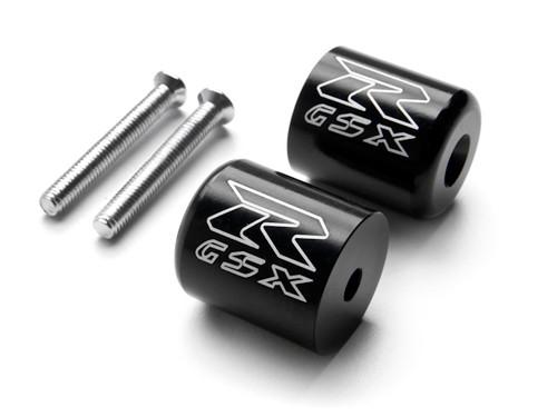 Black bar ends gsxr logo hand grip handlebar caps for suzuki gsxr 1000 2001-2013