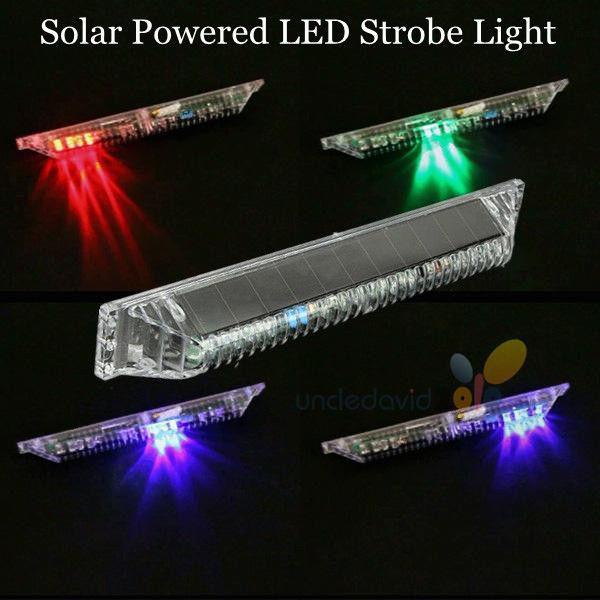 Solar powered vibrate sensor car led strobe flash light emergence warning lamp 