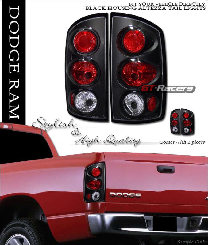 Black housing altezza tail lights lamps 2002-2006 dodge ram 1500 2500 pickup jy