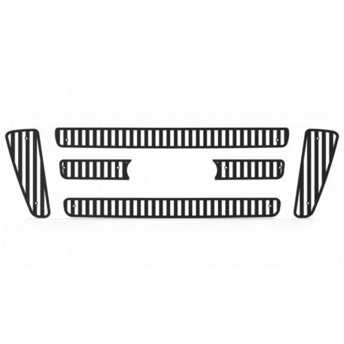 Ford f150 04-08 bar-style black vertical billet front metal grille trim cover