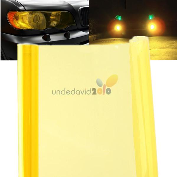12"x48" yellow car smoke tint vinyl fog light headlight taillight film protector