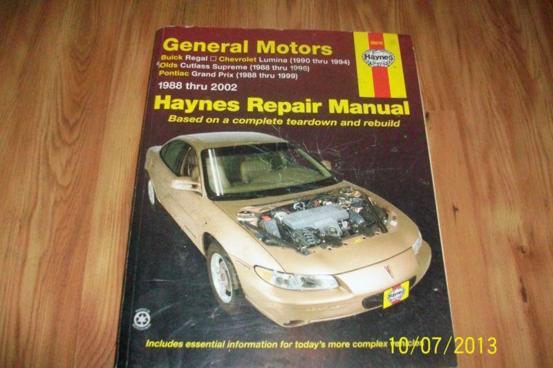 Haynes repair manual general motors 1988 through 2002 38010 regal cutlass lumina