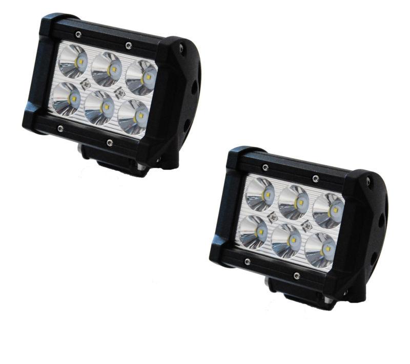 2x light bar 4" led 18w spot work atv x off road fog driving cree truck suv car