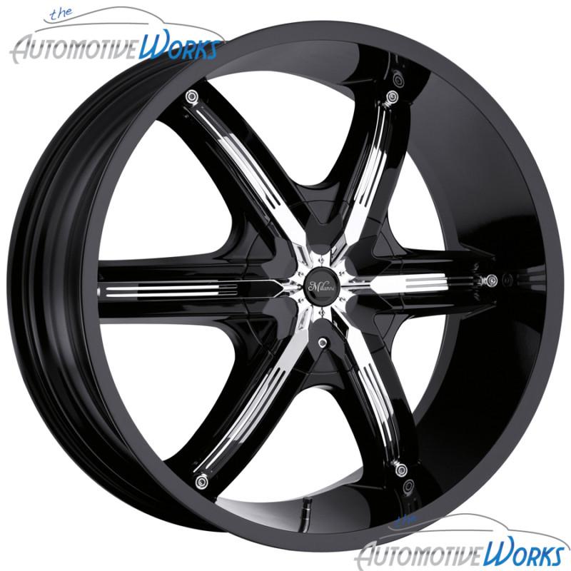 1 - 26x9.5 milanni belair 6 6x135 6x139.7 6x5.5 +30mm black wheel rim inch 26