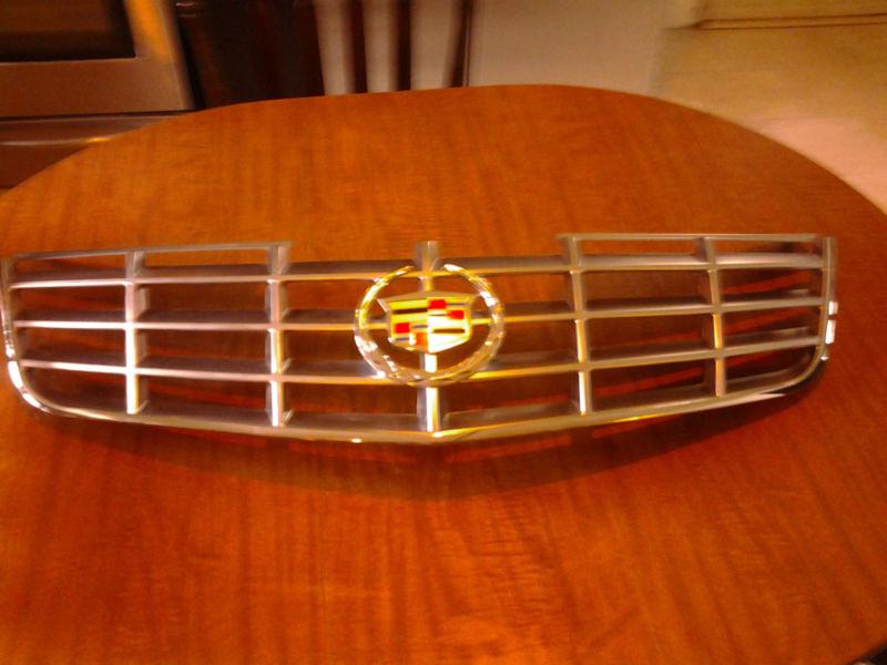  06 07 08 09 10 11 cadillac dts upper grille with emblem satin brushed chrome