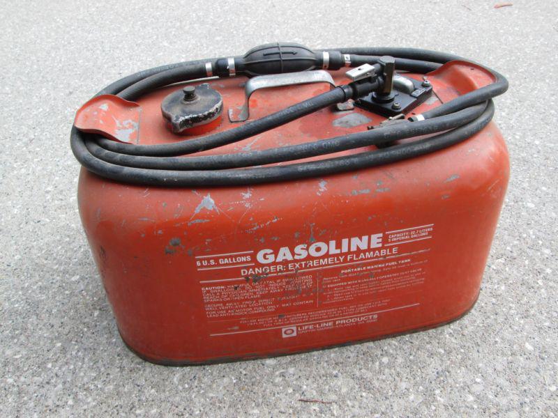 Original factory omc  6 gal outboard gas tank, with hose, hardly used-price drop