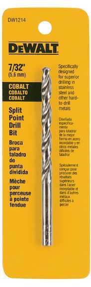 Dewalt tools dew dw1214 - drill bit, cobalt - split point; wood, metal or pla...