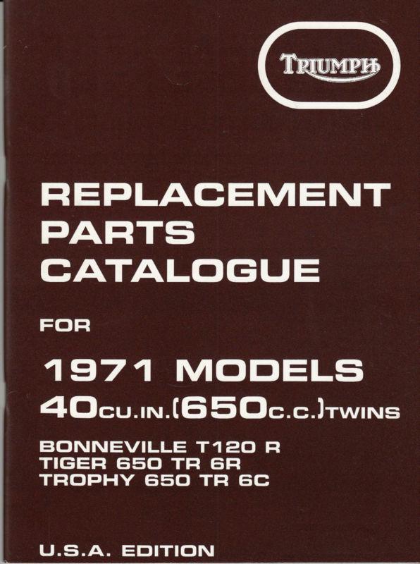 1971 triumph t120, oif bonneville, tiger, trophy oem, new, parts catalogue, f/sh