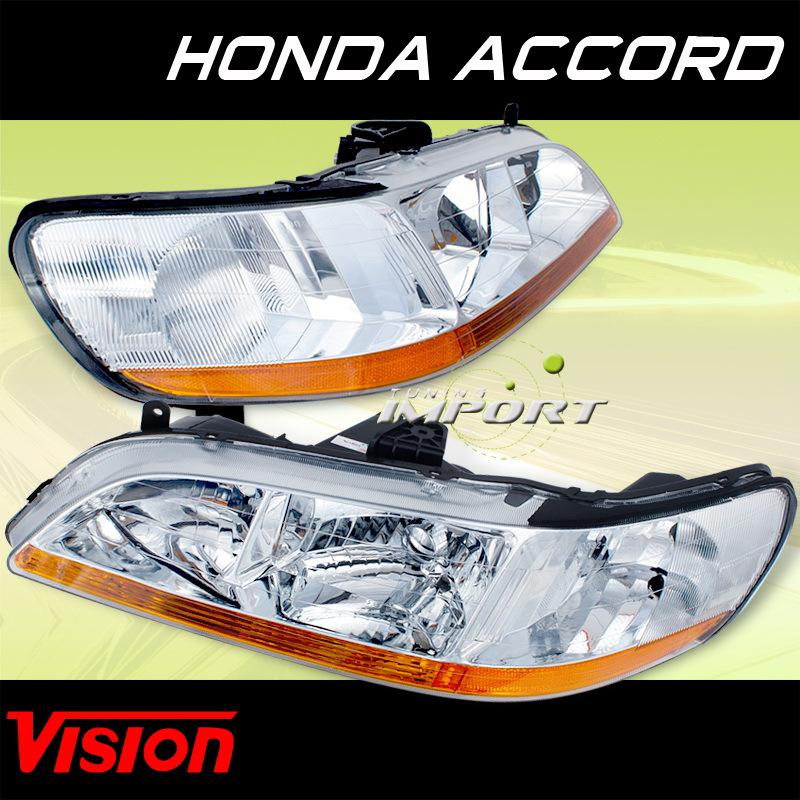 Honda 01-02 accord 2dr/4dr vision replacement pair l+r headlights lamps assembly