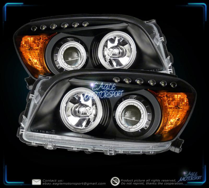 2006-2008 toyota rav4 dual ccfl halo projector black headlights assembly