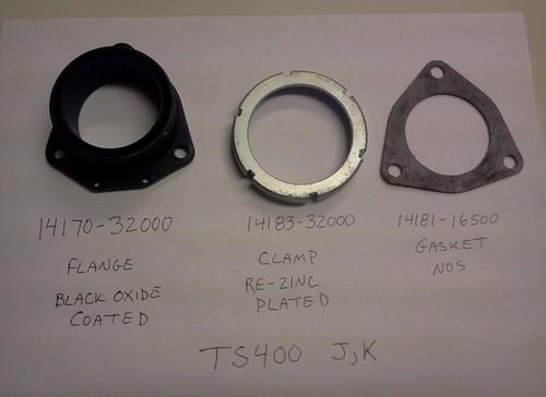 Suzuki ts400 j,k 14170-32000 and 14183-32000 and 14181-16500 exhaust flange, nut