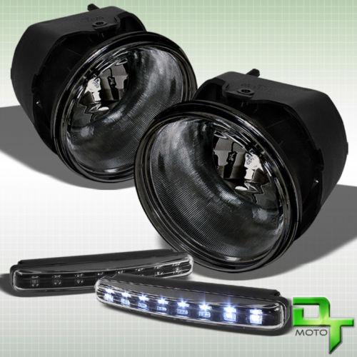 Smoked 05-10 chrysler 300c/08-09 dodge caliber srt-4 fog lights+led bumper lamps