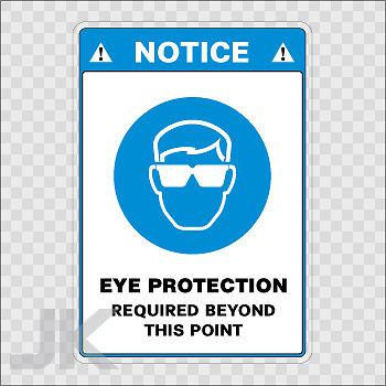 Decal sticker sign signs warning danger caution safety glasses 0500 za496