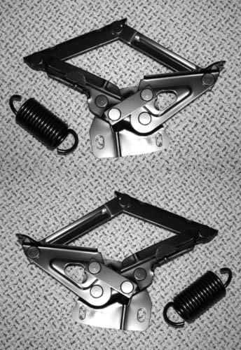  mustang fairlane falcon comet hood hinges 1965-1966 pair with springs