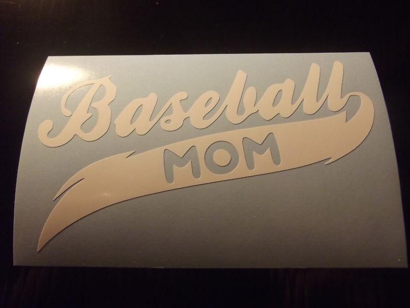 Baseball mom vinyl window decal sticker (ribbon)